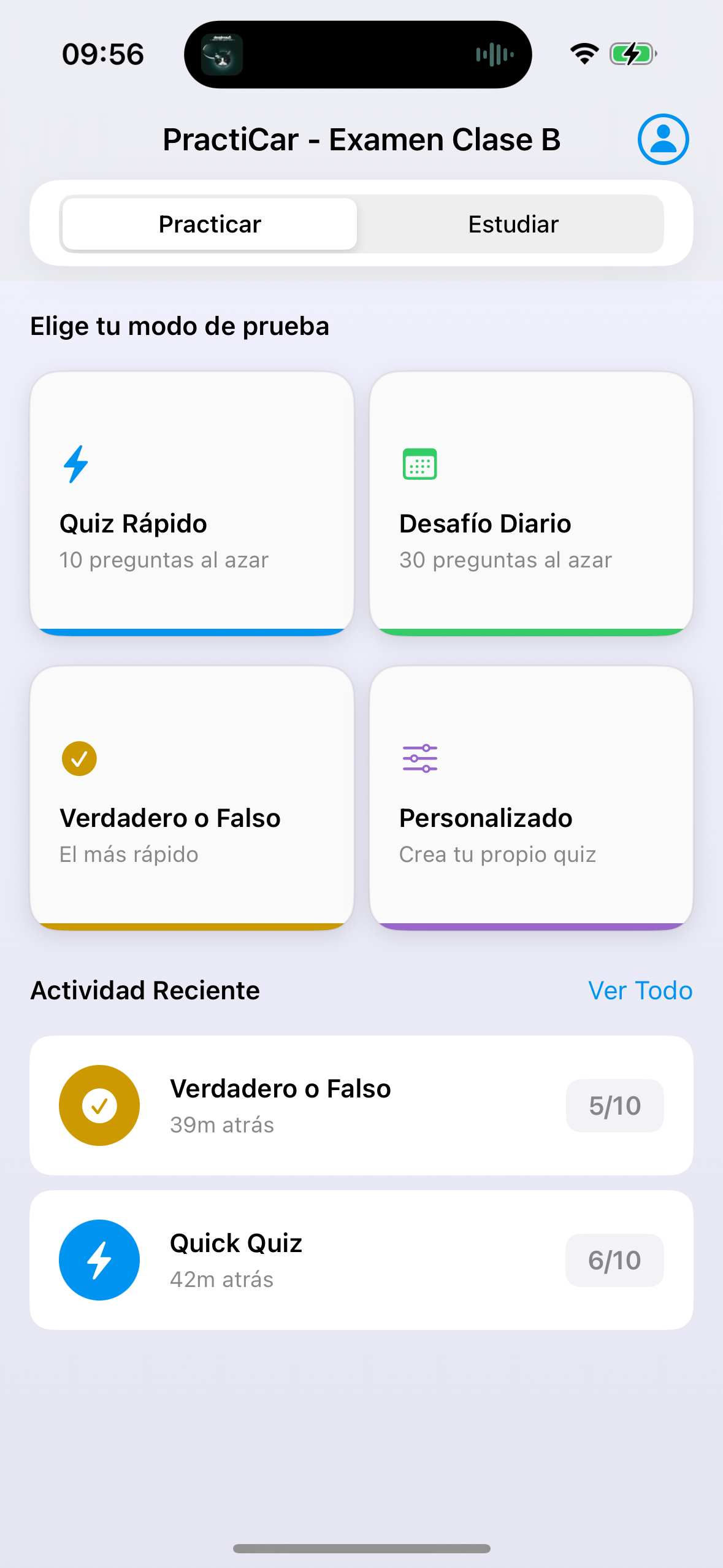 PractiCar App Screenshot